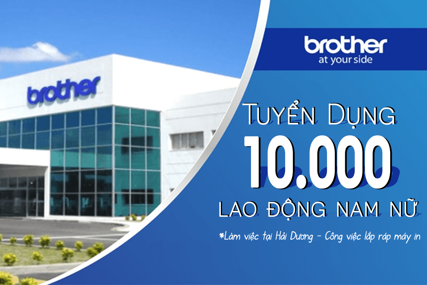 Công ty TNHH Công nghiệp Brother Việt Nam tuyển dụng công nhân lắp ráp linh kiện điện tử