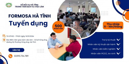 Formosa Hà Tĩnh tuyển dụng trực tiếp ngày 15/01/2026