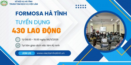 Formosa Hà Tĩnh tuyển dụng tại Sàn việc làm Kỳ Anh ngày 06/11/2025