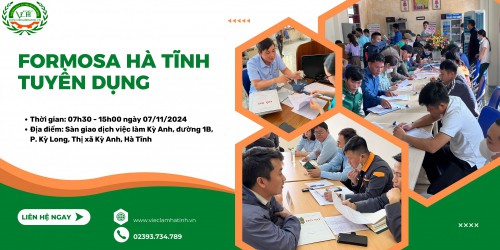 Formosa Hà Tĩnh tuyển dụng ngày 07/11/2024 tại Sàn GDVL Kỳ Anh