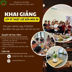 🎓 Khai giảng lớp Kỹ thuật Chế biến món ăn – Cơ hội nghề nghiệp bền vững cho bạn...