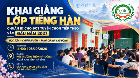Khai giảng lớp tiếng Hàn EPS tại xã Kỳ Anh – Chủ động chuẩn bị cho đợt tuyển chọn tiếp theo vào đầu năm 2027