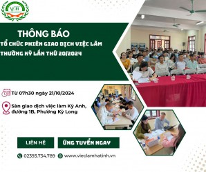 Thông báo tổ chức Phiên giao dịch việc làm thường kỳ ngày 21/10/2024