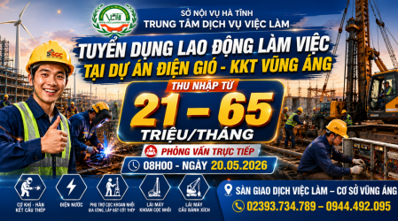 Tuyển dụng lao động làm việc tại Dự án Điện gió KKT Vũng Áng - Thu nhập lên đến...