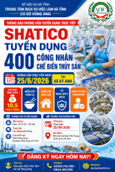 Shatico Hà Tĩnh tuyển dụng 400 công nhân chế biến thủy sản || Thu nhập bình quân 10,5 triệu đồng/tháng
