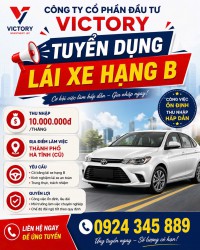 Công ty Cổ phần Đầu tư Victory tuyển dụng lái xe hạng B