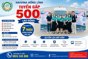 Havina Hồng Lĩnh tuyển dụng gấp 500 lao động
