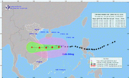 Đài Khí tượng thủy văn Hà Tĩnh thông tin về hướng di chuyển của bão số 4