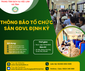 Thông báo tổ chức Phiên giao dịch việc làm định kỳ ngày 15/10/2024