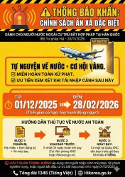 Chính sách ân xã đối với người nước ngoài cư trú trái phép tại Hàn Quốc