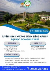 Dongguk University Wise Campus - Tuyển sinh kỳ tháng  9