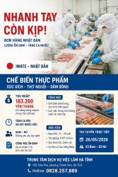 Đơn hàng chế biến thực phẩm - Nhật Bản