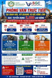 Công ty SGC tuyển dụng trực tiếp tại  Đan Hải, Vũ Quang, Bắc Hồng Lĩnh