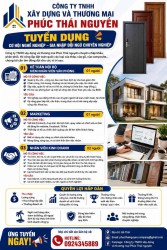Công ty TNHH Xây dựng và Thương mại Phúc Thái Nguyên tuyển dụng