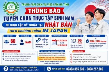Thông báo tuyển chọn lao động theo chương trình IM Japan Nhật Bản