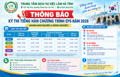 Thông báo tổ chức Kỳ thi tiếng Hàn chương trình EPS đợt 02/2026