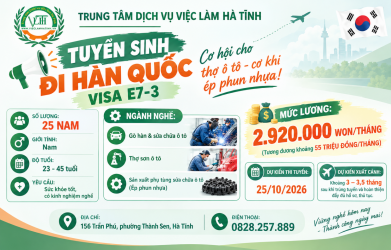 Tuyển LĐ E7-3 Hàn Quốc nghề Gò hàn, sửa chữa ô tô và ép phun nhựa n