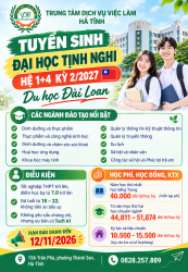 TB tuyển sinh của trường Tịnh Nghi kỳ tháng 02/2027