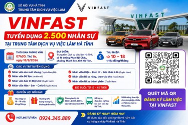 VinFast tiếp tục tuyển dụng 2.500 nhân sự tại Hà Tĩnh ngày 18/08/2026
