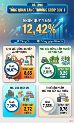 Tăng trưởng kinh tế quý I của Hà Tĩnh đứng đầu cả nước