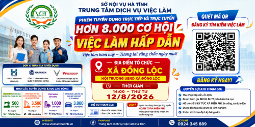 Phiên tuyển dụng tại xã Đồng Lộc: Hơn 8.000 cơ hội việc làm dành cho người lao động