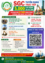 Thu nhập đến 65 triệu đồng/tháng – Phỏng vấn ngày 20/7/2026 tại xã Lộc Hà