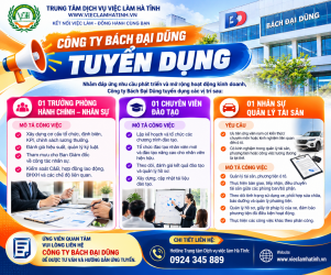 Bách Đại Dũng mở rộng đội ngũ - Tuyển dụng 03 vị trí nhân sự