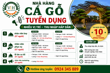 Nhà hàng Cá Gỗ tuyển dụng nhiều vị trí – gia nhập đội ngũ ngay hôm nay