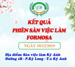 Thông báo danh sách trúng tuyển Phiên sàn việc làm Formosa Hà Tĩnh 20/12/2019