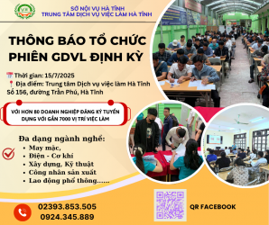 Thông báo Phiên giao dịch việc làm định kỳ ngày 15/7/2025