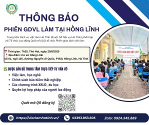 Thông báo tổ chức Phiên GDVL tại Cơ sở Hồng Lĩnh