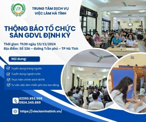 Thông báo tổ chức Phiên giao dịch việc làm định kỳ ngày 15/11/2024