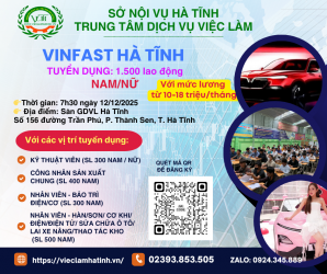Tháng 12 bùng nổ - VINFAST Hà Tĩnh tiếp tục tuyển dụng