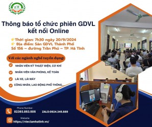 Thông báo tổ chức phiên giao dịch việc làm kết nối Online ngày 20/9 tại Sàn GDVL...