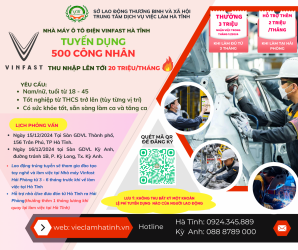 VinFast Hà Tĩnh tuyển dụng 500 nhân sự tháng 12/2024