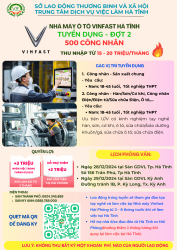 Vinfast hà tĩnh TUYỂN DỤNG (2)