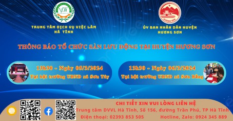 Thông báo tổ chức Phiên giao dịch việc làm lưu động tại huyện Hương Sơn năm 2024