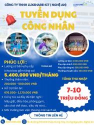 Công ty TNHH Luxshare - ICT (Nghệ An) thông báo tuyển dụng