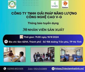 Công ty V - G (VinES - Gotion) thông báo tuyển dụng ngày 10/9/2024 - Tại Sàn GDVL Thành Phố