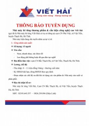 Nhà máy bê tông Viết Hải tại xã Việt Xuyên - Hà Tĩnh thông báo tuyển dụng