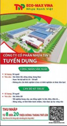 Công ty Cổ phần Nhựa Tin tuyển dụng nhiều vị trí thu nhập từ 8-20 triệu/tháng