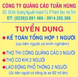 Công ty quảng cáo Tuấn Hùng tuyển dụng