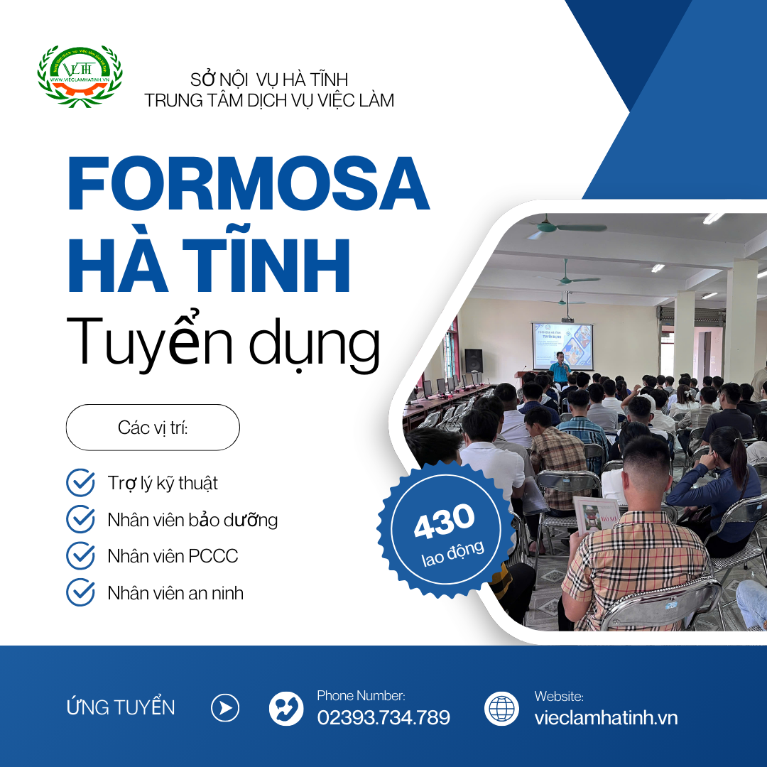 Formosa Hà Tĩnh tuyển dụng trực tiếp ngày 05/12/2025 tại Sàn GDVL Kỳ Anh