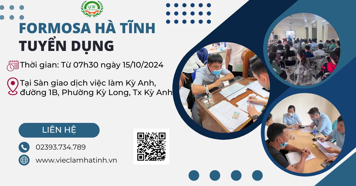 Formosa Hà tĩnh tuyển dụng ngày 15/10/2024