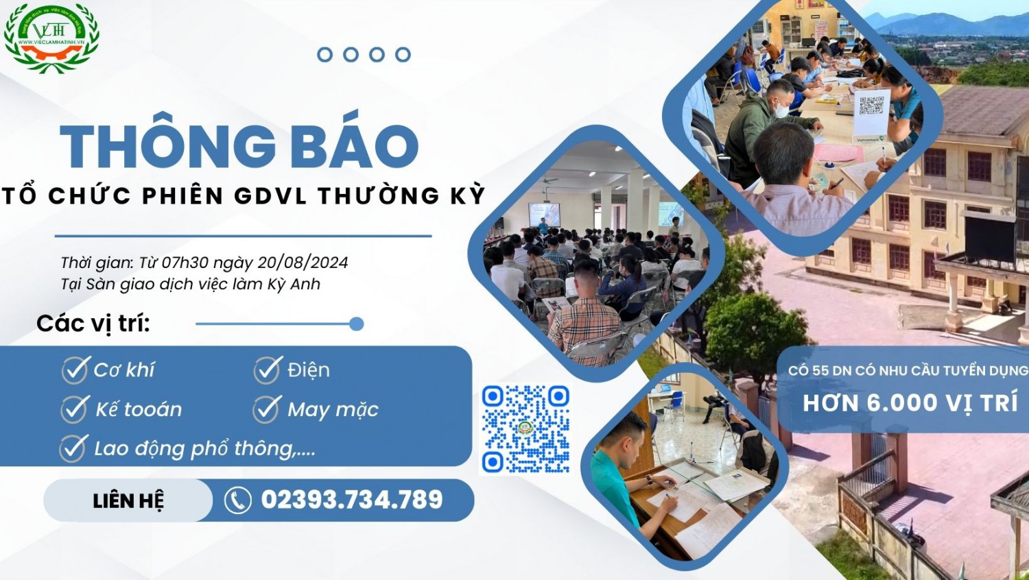 Phiên giao dịch việc làm ngày 20/8/2024 - Tại Sàn GDVL Kỳ Anh