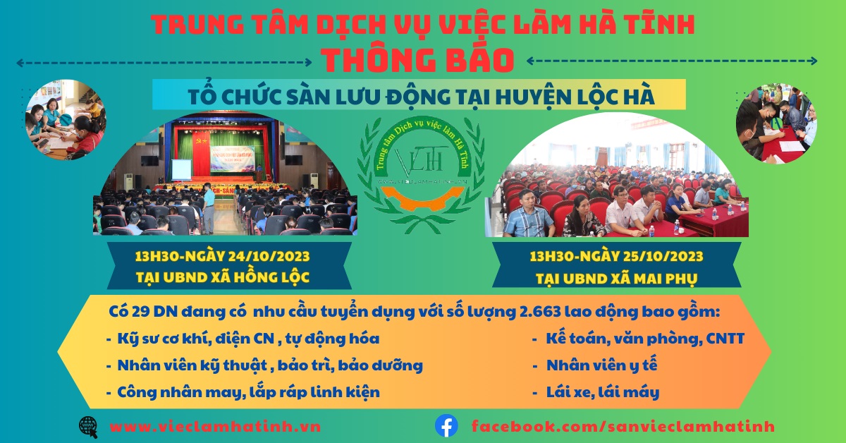 Thông báo tổ chức sàn việc làm lưu động tại huyện Lộc Hà