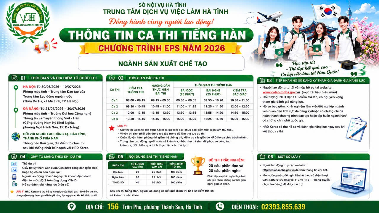 Cơ hội việc làm ổn định - Đi làm ngay tại Hà Tĩnh