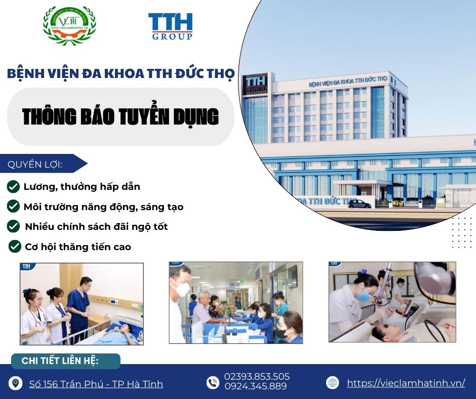 Bệnh viện Đa khoa TTH Đức Thọ thông báo tuyển dụng