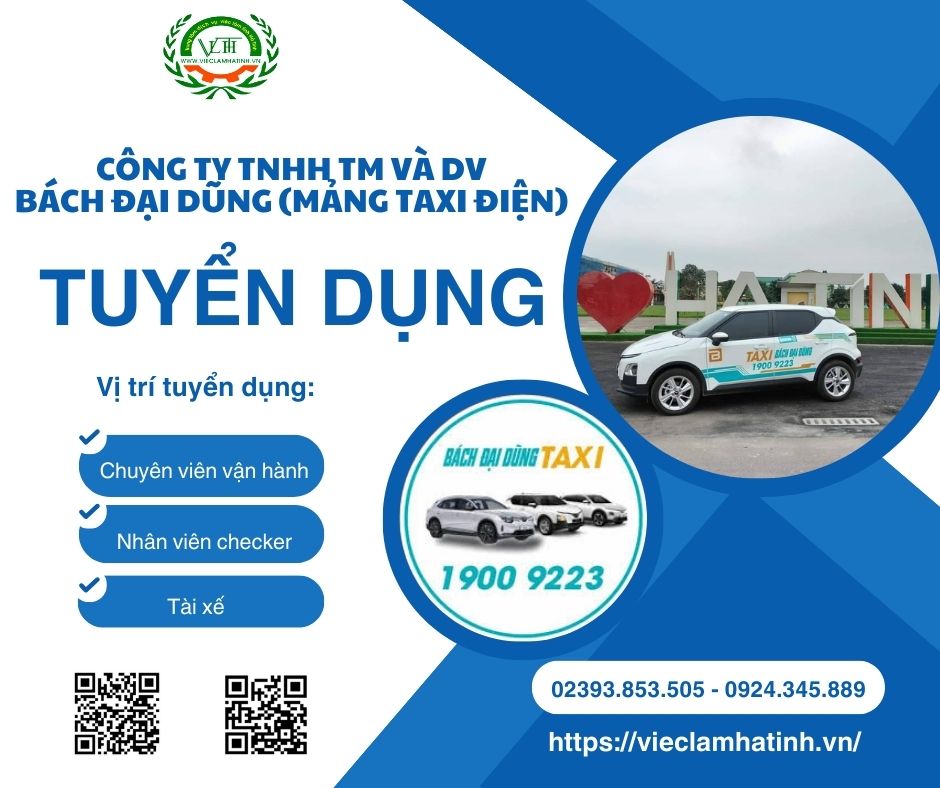 Công ty TNHH TM và DV Bách Đại Dũng tuyển dụng nhân sự