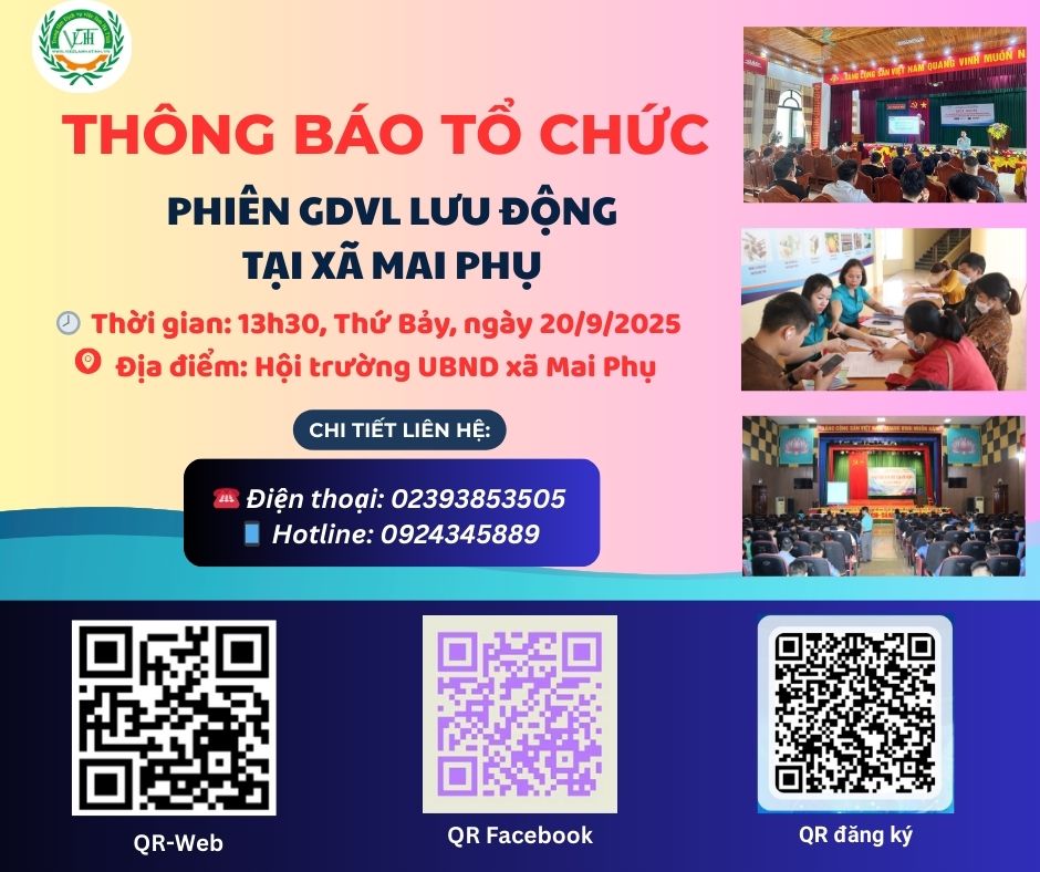 Thông báo tổ chức Phiên Giao dịch việc làm lưu động tại xã Mai Phụ